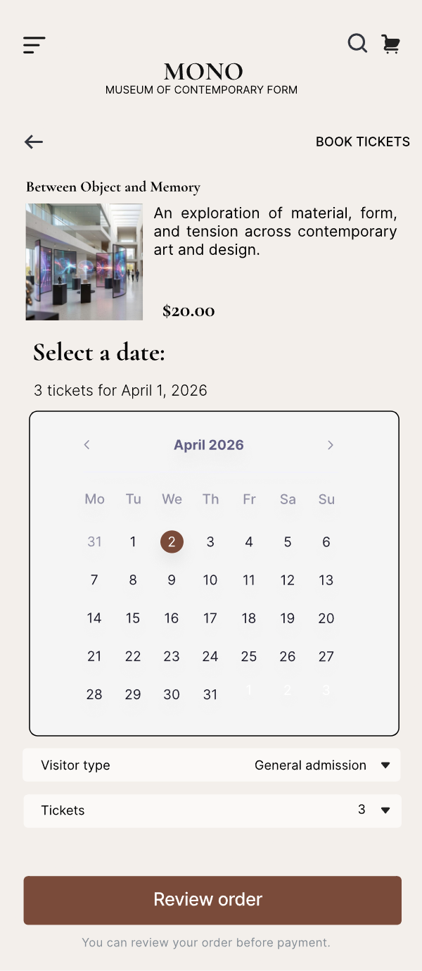 MONO — select a date